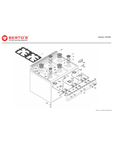 Pièces détachées BERTOS G9F2ME Annee 0 