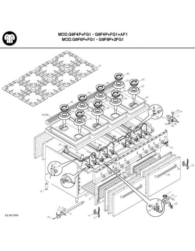 Pièces détachées BERTOS G9F4P-FG1 Annee 2004 