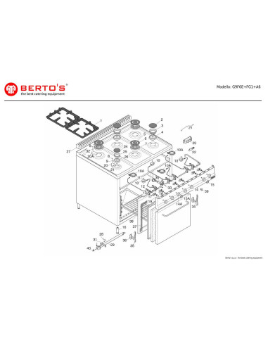 Pièces détachées BERTOS G9F6E-FG1-A6 Annee 0 