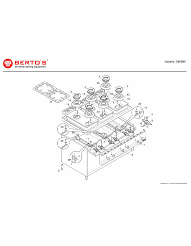 Pièces détachées BERTOS G9F6MP Annee 0 