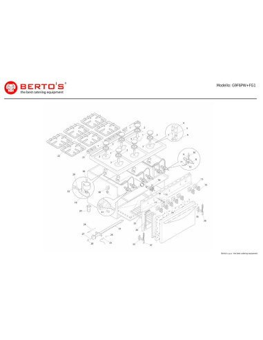 Pièces détachées BERTOS G9F6PW-FG1 Annee 0 