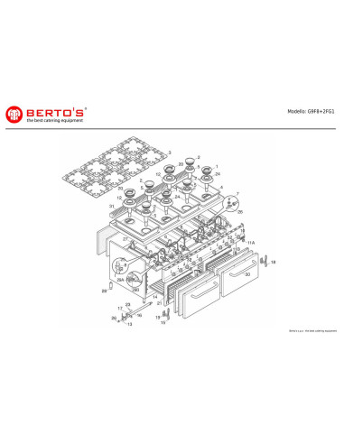 Pièces détachées BERTOS G9F8-2FG1 Annee 0 