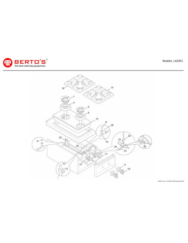 Pièces détachées BERTOS LXG9F2 Annee 0 