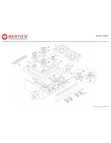 Pièces détachées BERTOS LXG9F4 Annee 0 