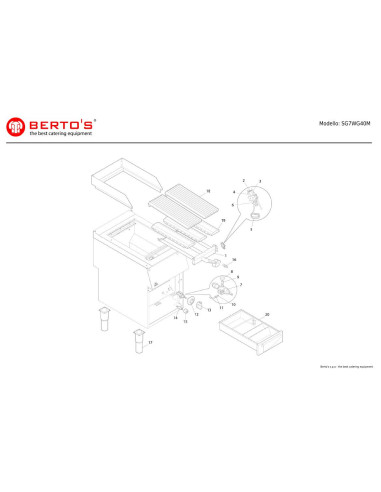 Pièces détachées BERTOS SG7WG40M Annee 0 