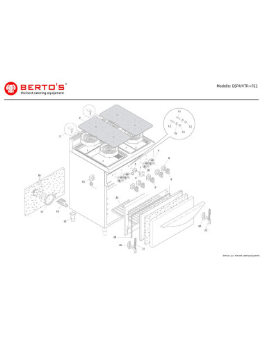 Pièces détachées BERTOS E6P4-VTR-FE1 Annee 0 