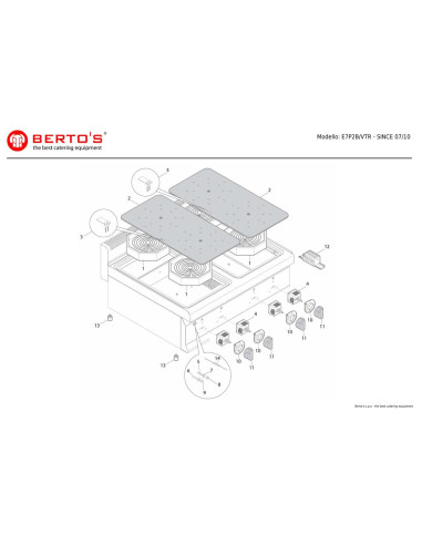 Pièces détachées BERTOS E7P2B-VTR Annee since 07-2010 