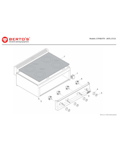 Pièces détachées BERTOS E7P4B-VTR Annee until 07-2010 