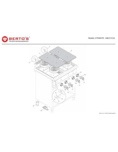 Pièces détachées BERTOS E7P4M-VTR Annee since 07-2010 