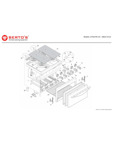Pièces détachées BERTOS E7P4-VTR-FE Annee since 07-2010 