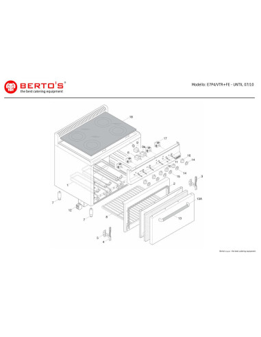 Pièces détachées BERTOS E7P4-VTR-FE Annee until 07-2010 