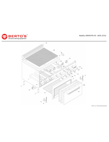 Pièces détachées BERTOS E9P4P-VTR-FE Annee until 07-2010 