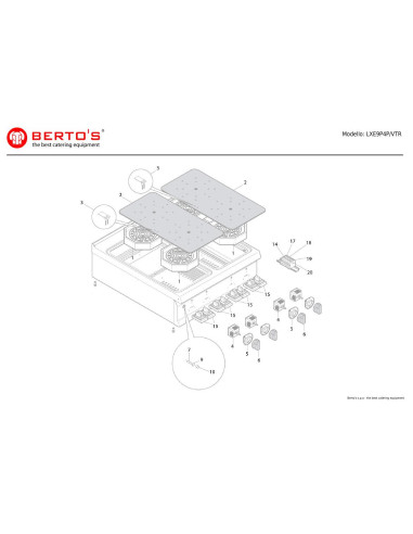 Pièces détachées BERTOS LXE9P4P-VTR Annee 0 