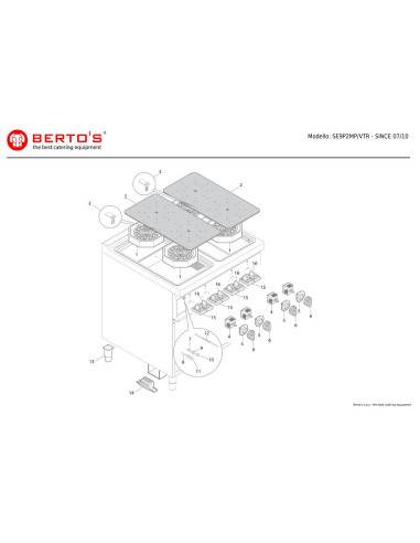 Pièces détachées BERTOS SE9P2MP-VTR Annee since 07-2010 