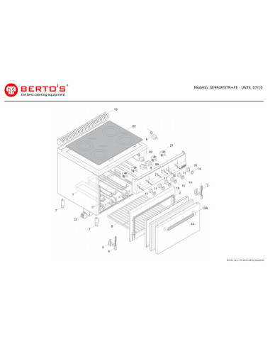 Pièces détachées BERTOS SE9P4P-VTR-FE Annee until 07-2010 