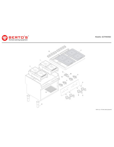 Pièces détachées BERTOS SE7P4M-IND Annee 0 