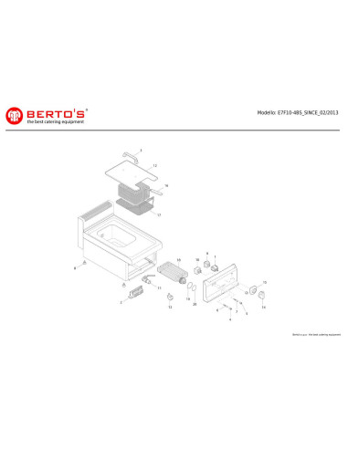Pièces détachées BERTOS E7F10-4BS Annee since 02-2013 