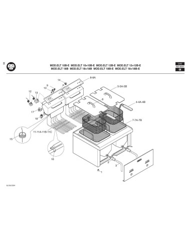 Pièces détachées BERTOS ELT10-10B-E Annee 2004 