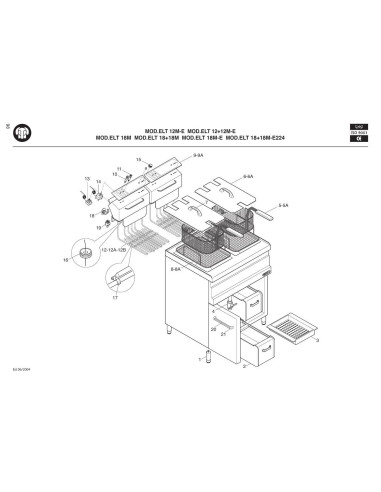 Pièces détachées BERTOS ELT18-18M-E224 Annee 2002 