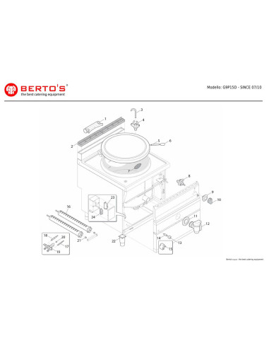Pièces détachées BERTOS G9P15D Annee since 07-2010 
