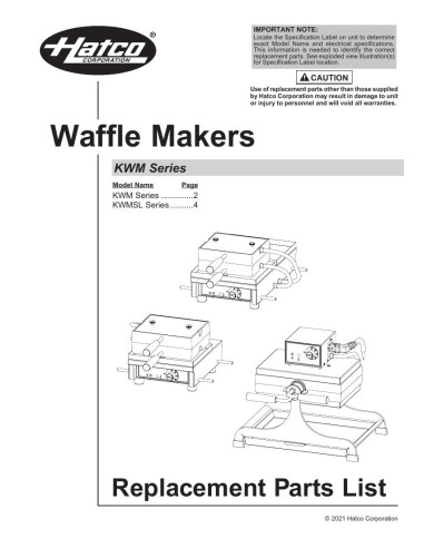 Pièces détachées HATCO KWM18-1BU 