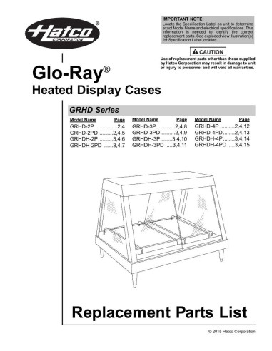 Pièces détachées HATCO GRHD-2P 