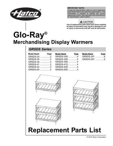 Pièces détachées HATCO GRSDS-24 