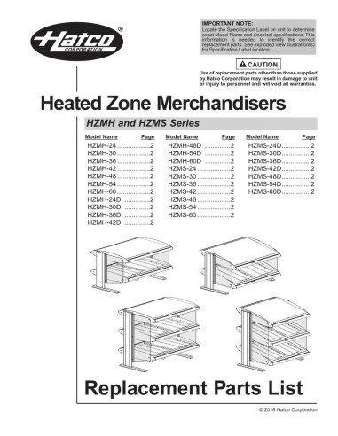 Pièces détachées HATCO HZMS-60D 