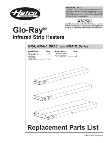 Pièces détachées HATCO GRAH-108 