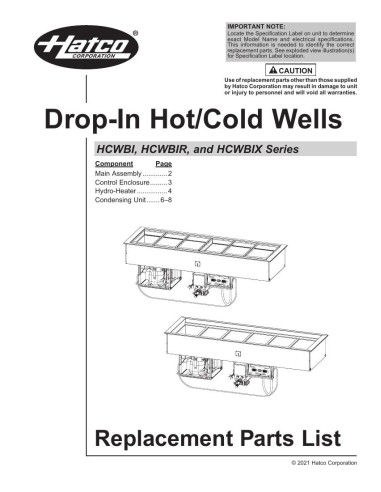 Pièces détachées HATCO HCWBIR-1 