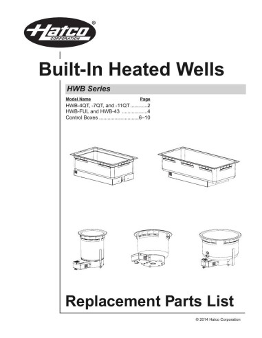 Pièces détachées HATCO HWBI-11QT 