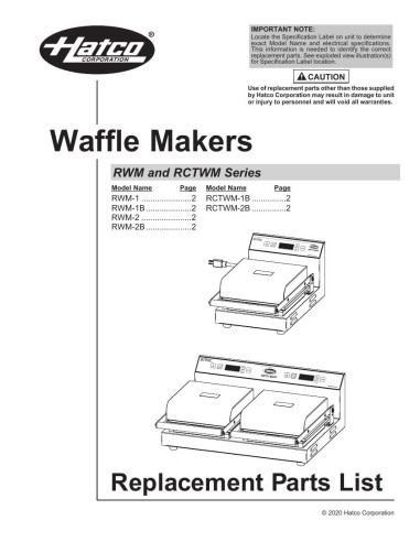 Pièces détachées HATCO RWM-1 