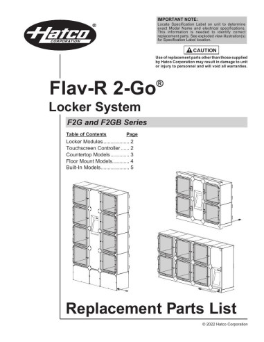 Pièces détachées HATCO F2G 