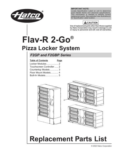 Pièces détachées HATCO F2GBP-12-C 