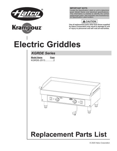 Pièces détachées HATCO KGRDE-2513 