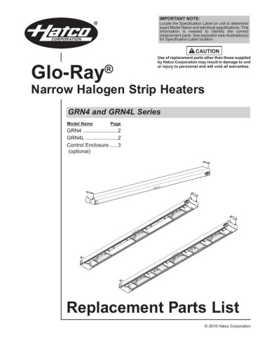 Pièces détachées HATCO GRN4-18 