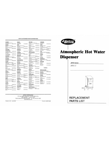 Pièces détachées HATCO AWD-12 