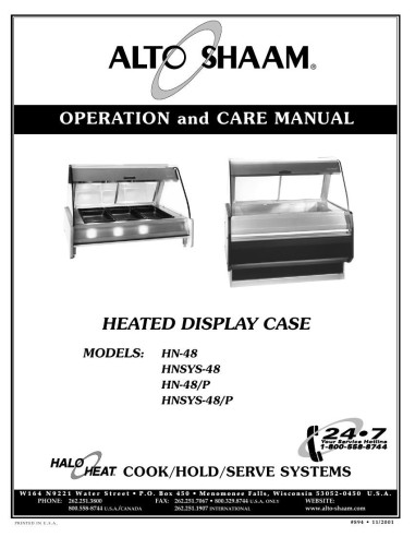 Pièces détachées ALTO-SHAAM HN-48 - ALTO-SHAAM HN-48 - Alto-Shaam