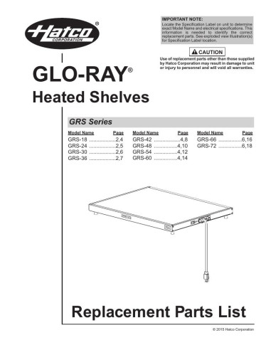 Pièces détachées HATCO GRS-24-G 