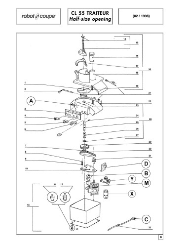 Pièces détachées pour Coupe-légumes CL 55 Traiteur - Robot Coupe 