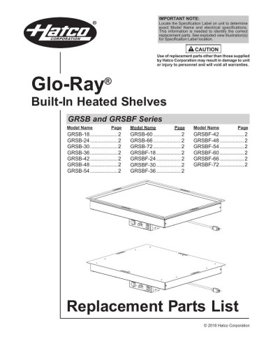 Pièces détachées HATCO GRSB-54 