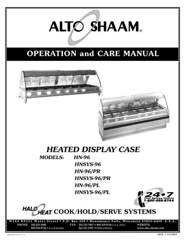 Pièces détachées ALTO-SHAAM HNSYS-96 - ALTO-SHAAM HNSYS-96 - Alto-Shaam