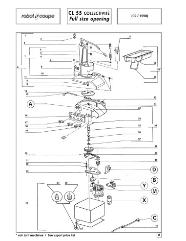 Pièces détachées pour Coupe-légumes CL 55 Collectivit - Robot Coupe 