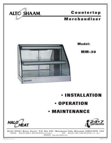 Pièces détachées ALTO-SHAAM MM-30 - ALTO-SHAAM MM-30 - Alto-Shaam