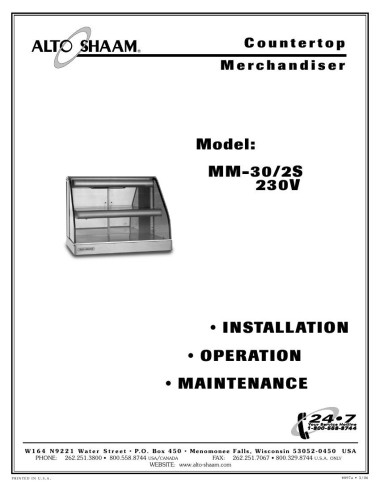 Pièces détachées ALTO-SHAAM MM-30-2S-230V - ALTO-SHAAM MM-30-2S-230V - Alto-Shaam