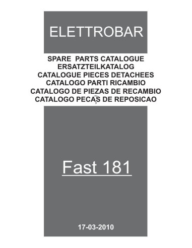 Pièces détachées ELETTROBAR FAST181 Annee 03-2010 