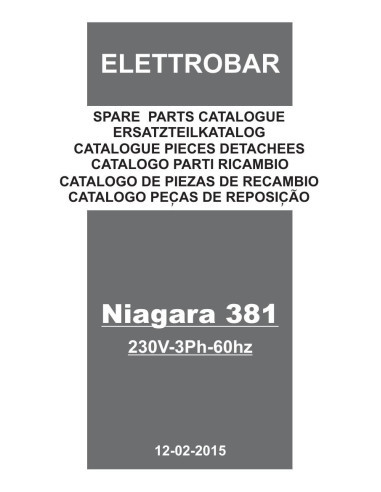 Pièces détachées ELETTROBAR NIAGARA381DP Annee 02-2015 230-3-60Hz 