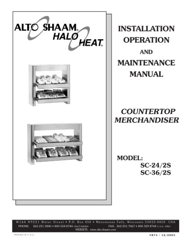 Pièces détachées ALTO-SHAAM SC-36 - ALTO-SHAAM SC-36 - Alto-Shaam