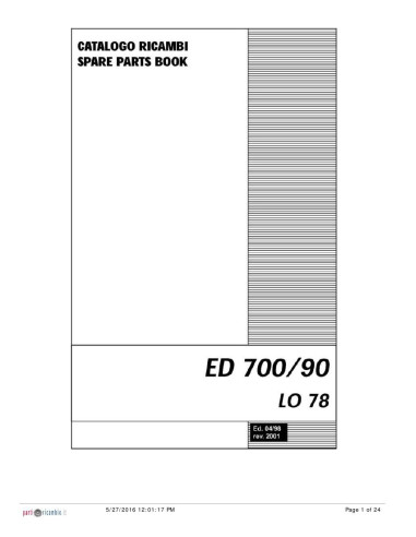 Pièces détachées HOONVED ED700-90 Annee 2001 