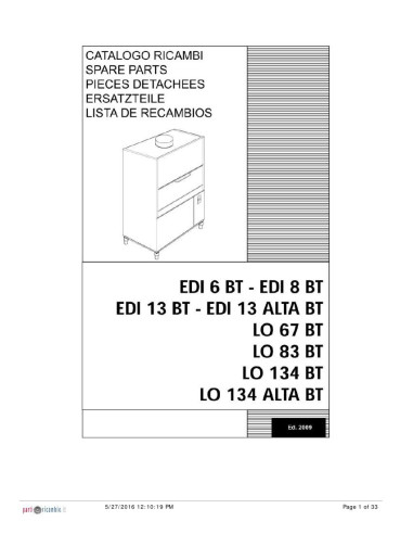 Pièces détachées HOONVED EDI13ALTA BT Annee 2009 